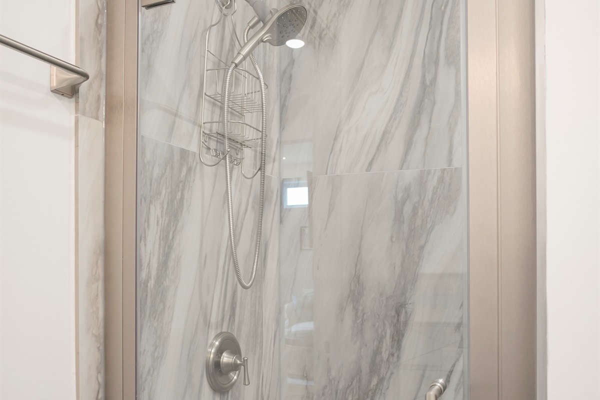 Enjoy the beautiful walk-in Shower in The Reese Room ensuite bath