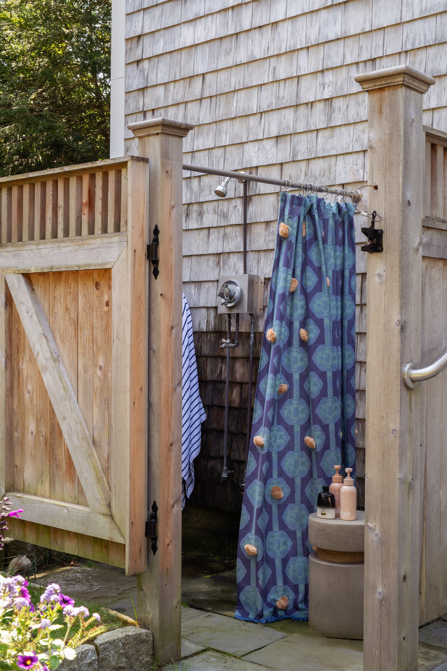 Rinse off and refresh in the convenient outdoor shower and changing area