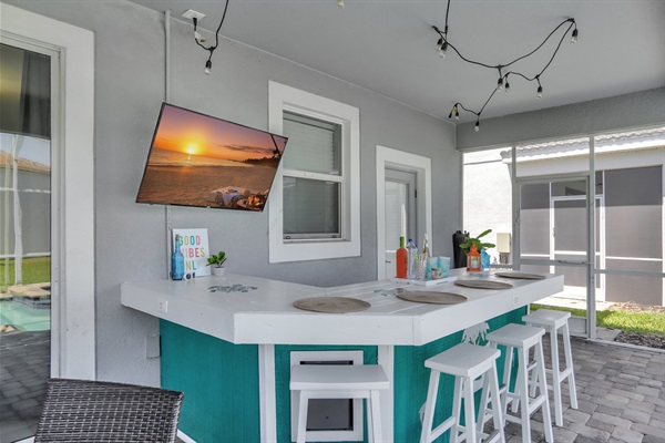 Bar Counter With Mini Fridge