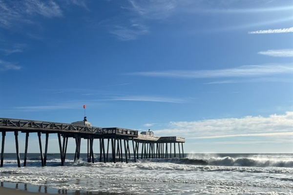 Beach access is right next to the iconic fishing pier