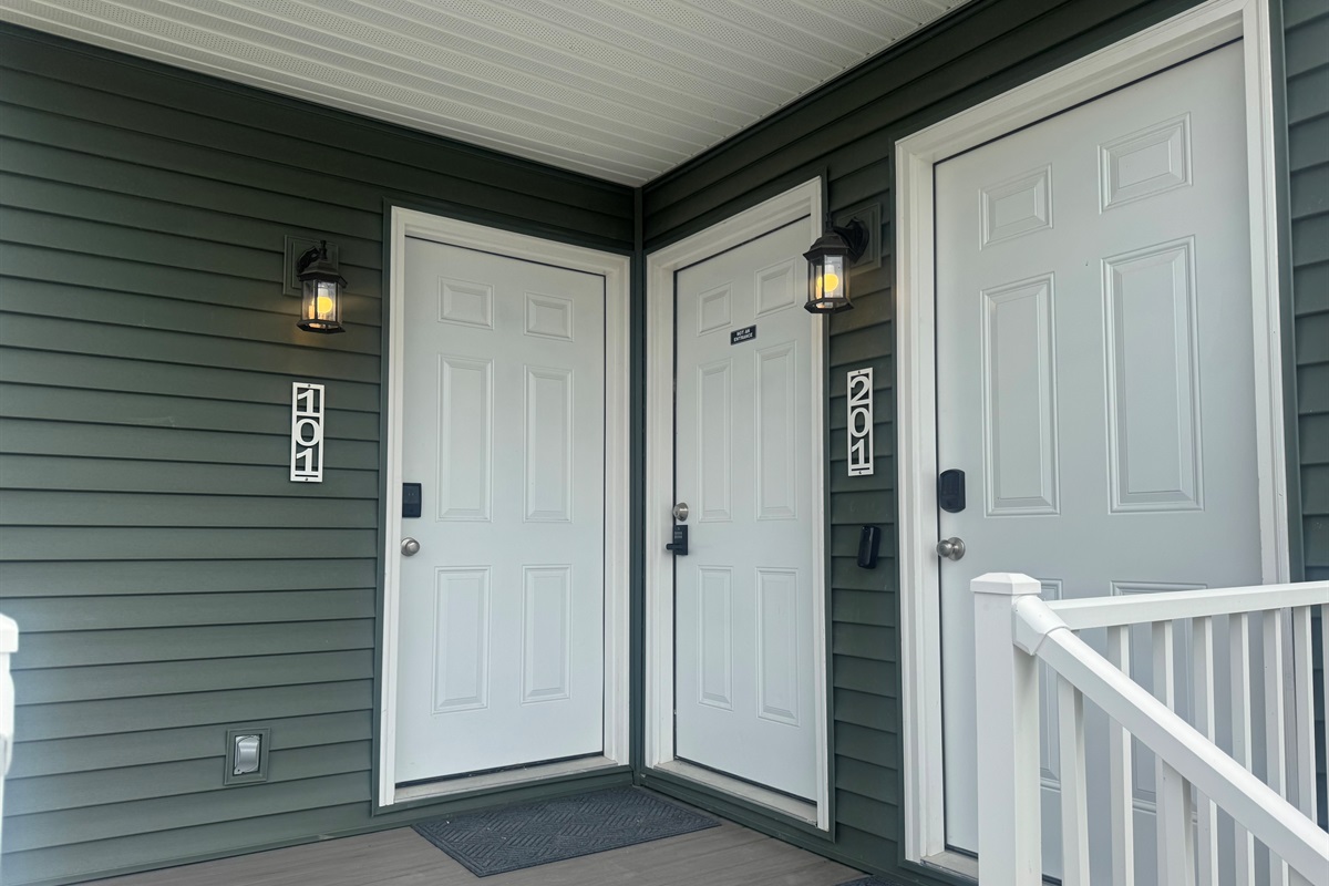 Back door (entry unit 101 is on the left)