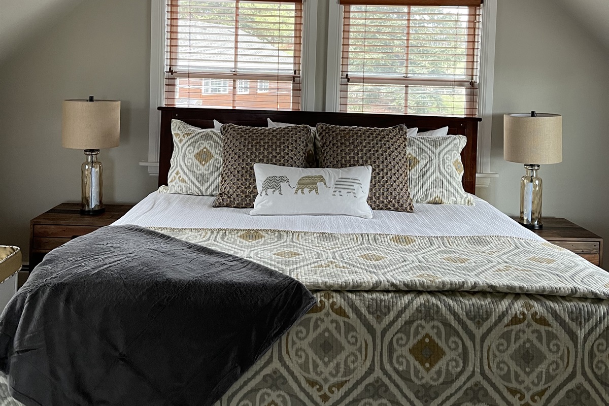 King bed in primary bedroom