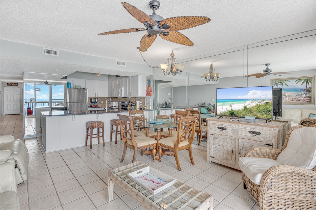 Dining area and kitchen