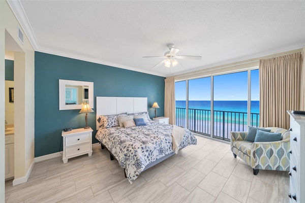 Main bedroom with patio access and great view