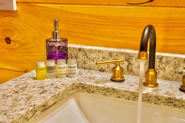 Relax in the luxurious bathroom after a day of exploration! Enjoy premium toiletries, elegant fixtures, and a soothing ambiance for ultimate comfort and refreshment.
