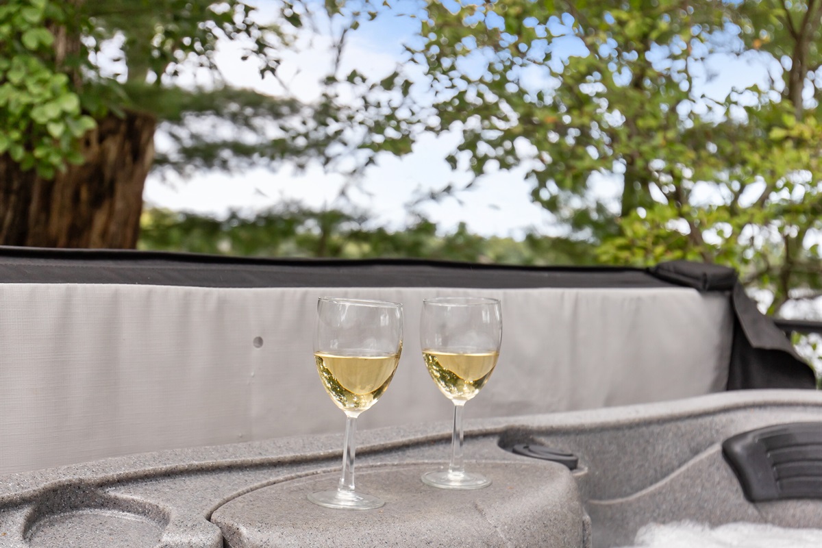 Unwind in the hot tub and let the soothing bubbles melt your stress away.
