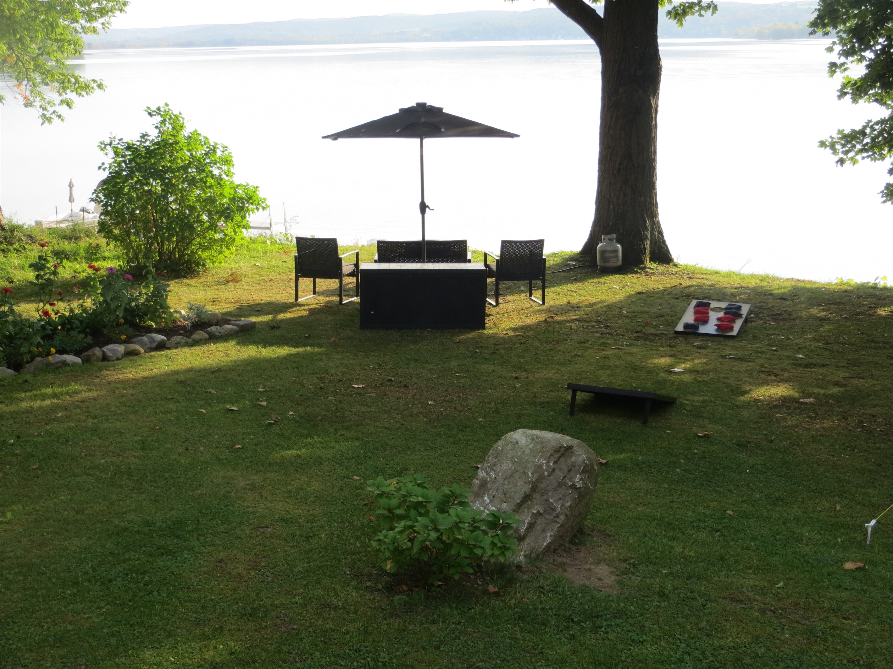 Lawn games and firepit
