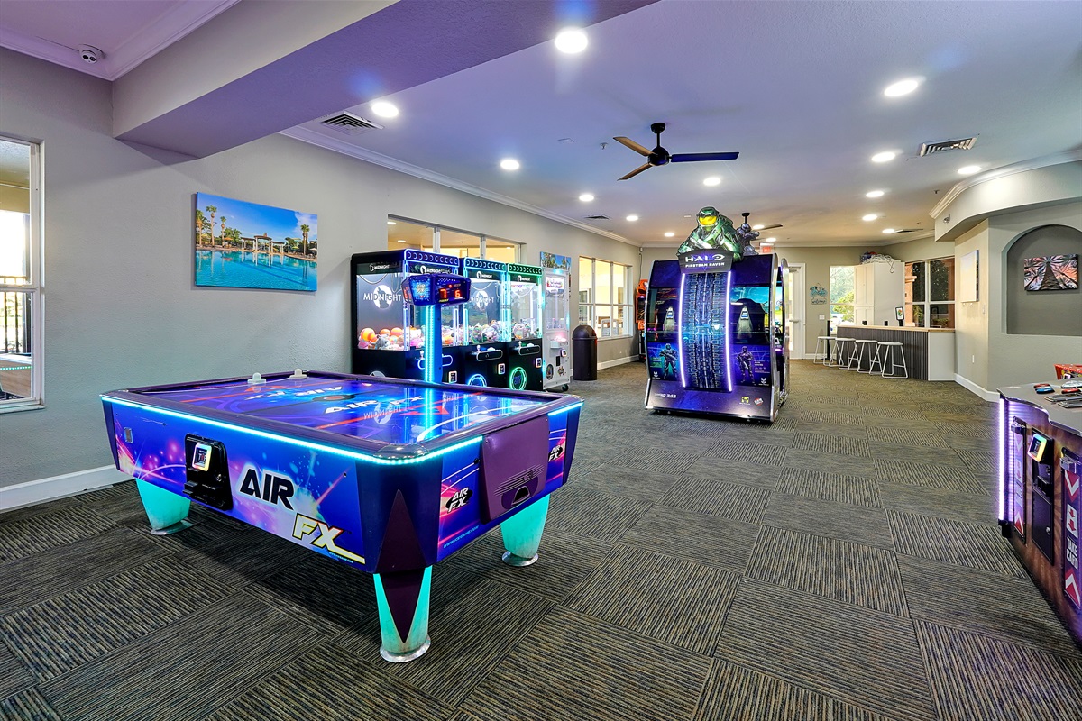 Play, laugh, repeat—resort games room for all ages.
