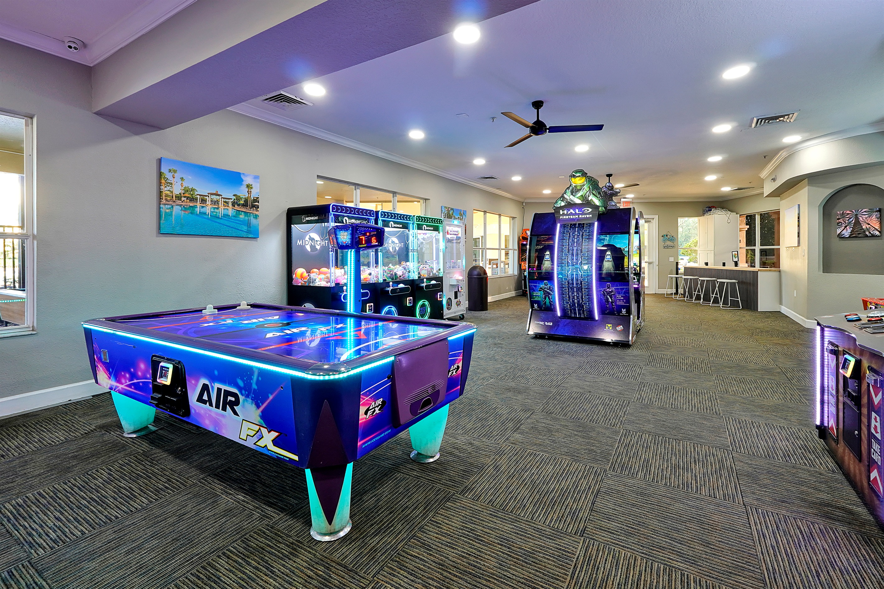Play, laugh, repeat—resort games room for all ages.