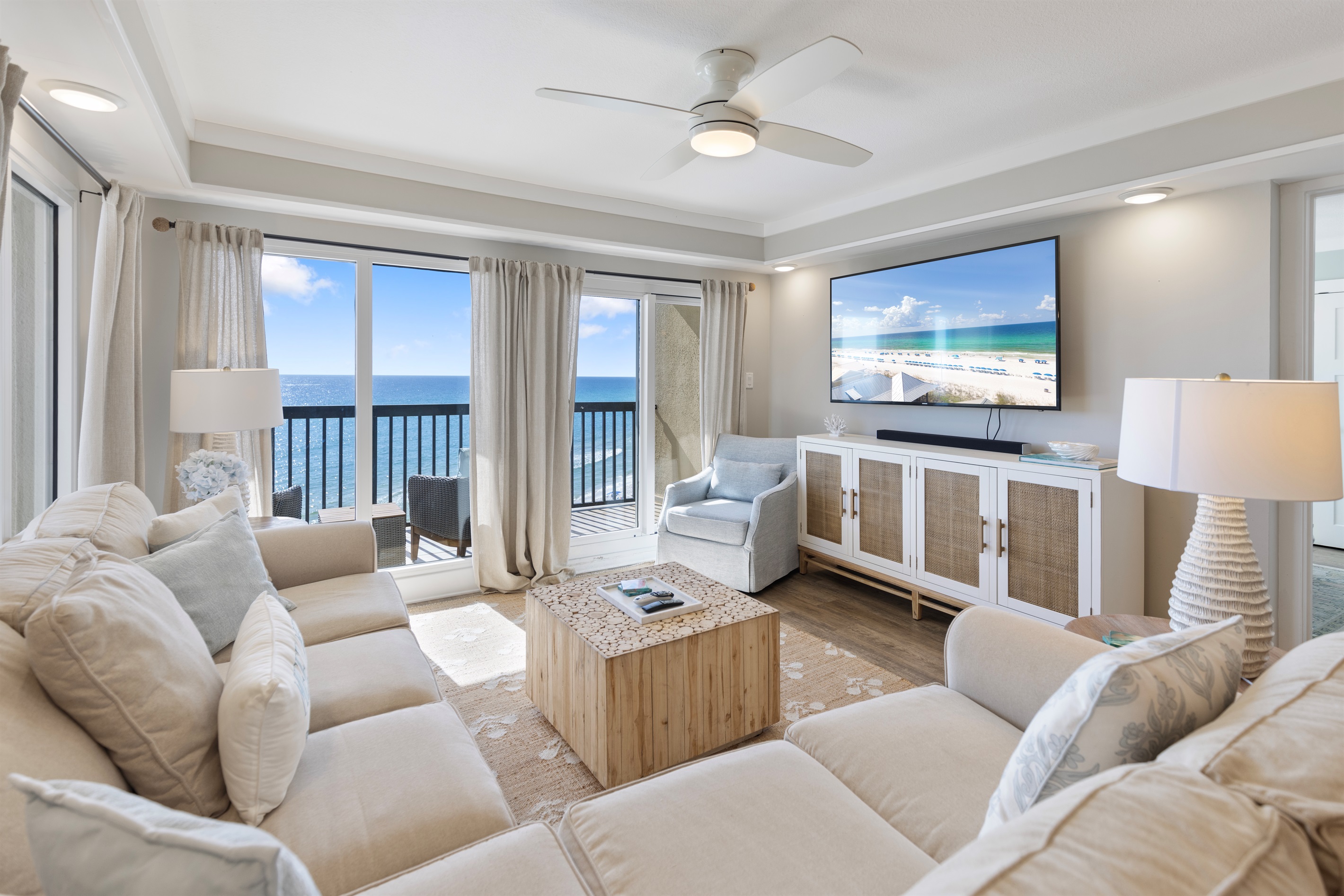 Gulf-Front Living Room