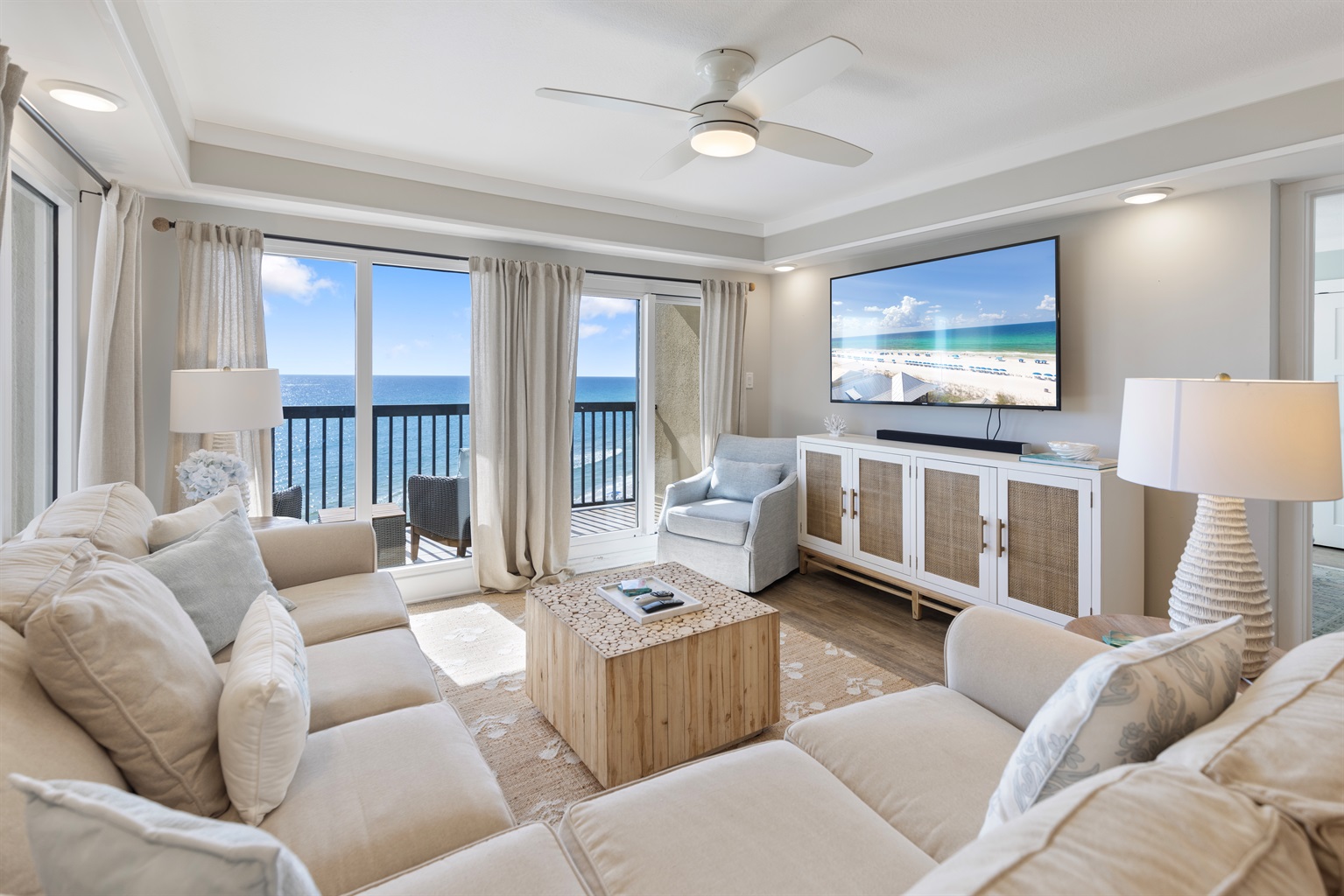 Gulf-Front Living Room
