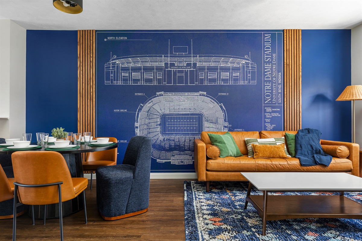 Living room and dining area on 2nd floor