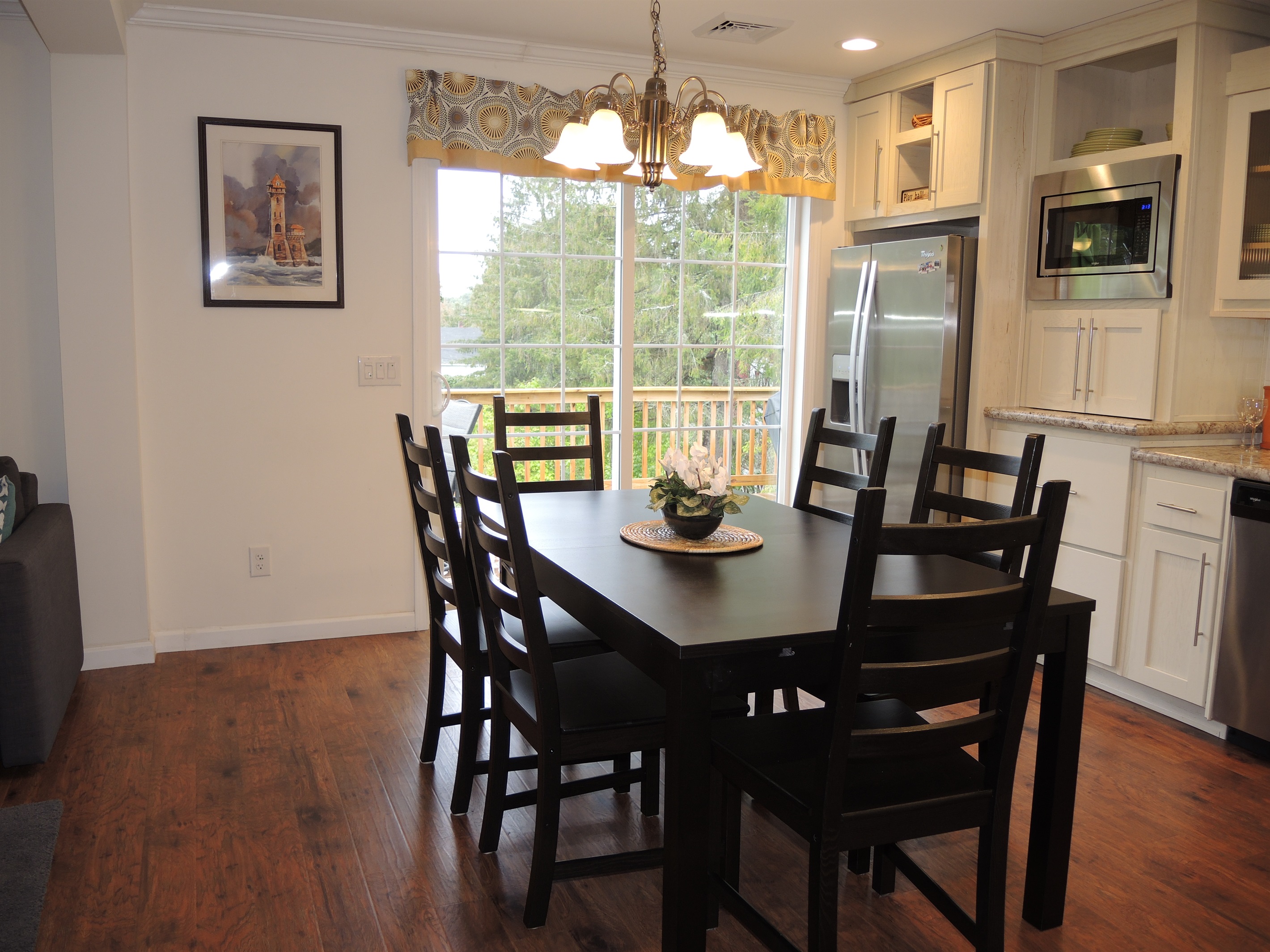 Dining area with slider to deck