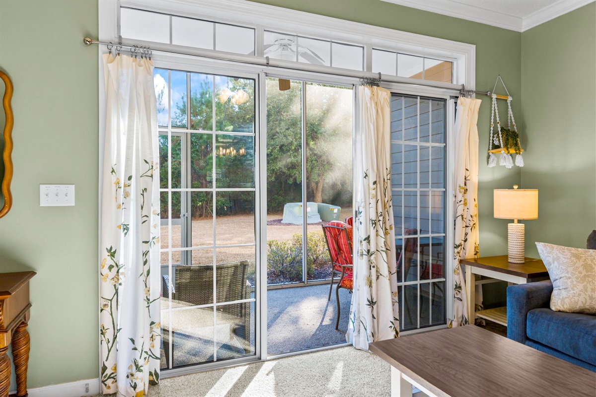 Access to screened in Patio off Living Room