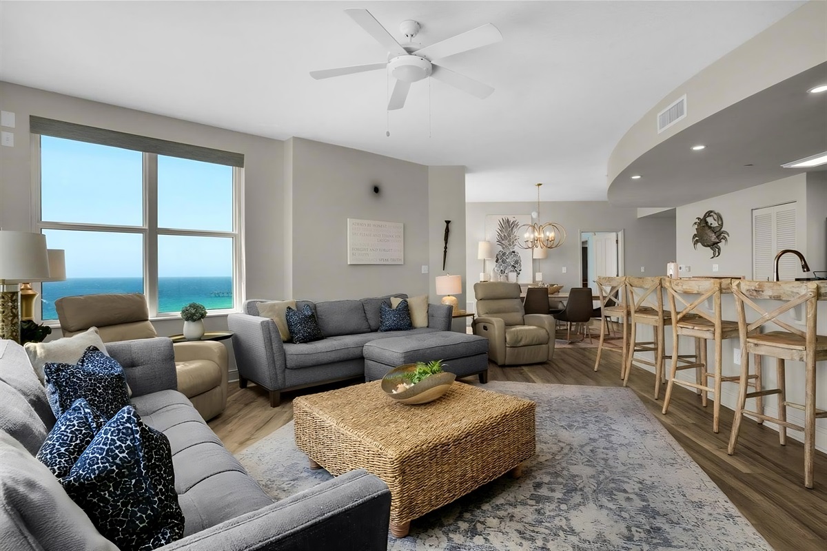 Gulf-Front Living Room