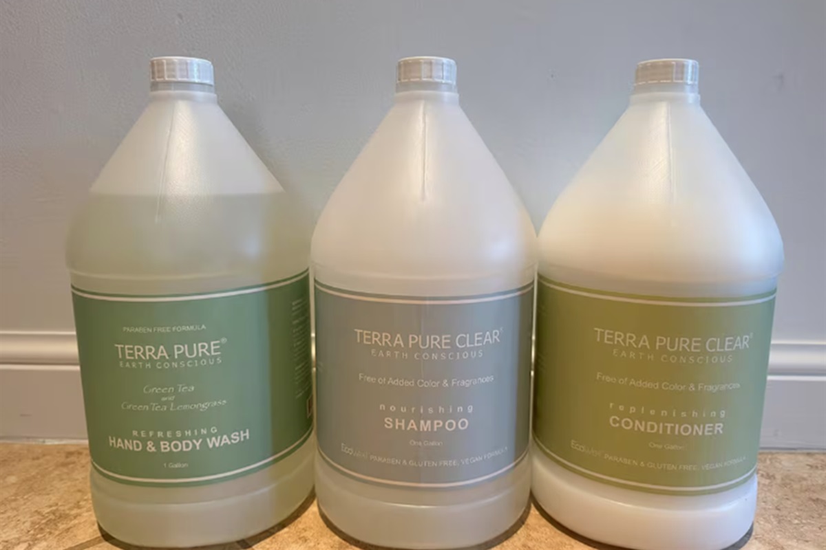 We provide all natural shampoo, conditioner and soaps!