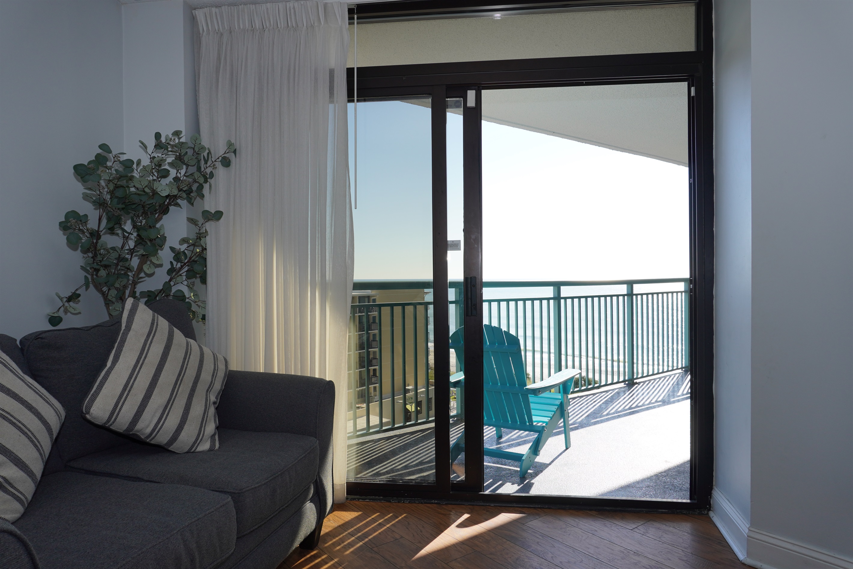 Private balcony access right from the living room