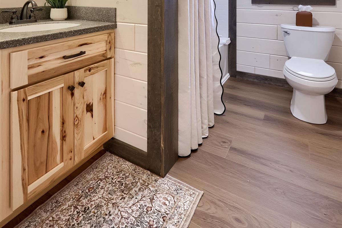 Hall Bath with Fluffy Towels, Wash Cloths and Soaps