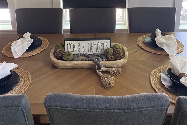 Dining table seats eight