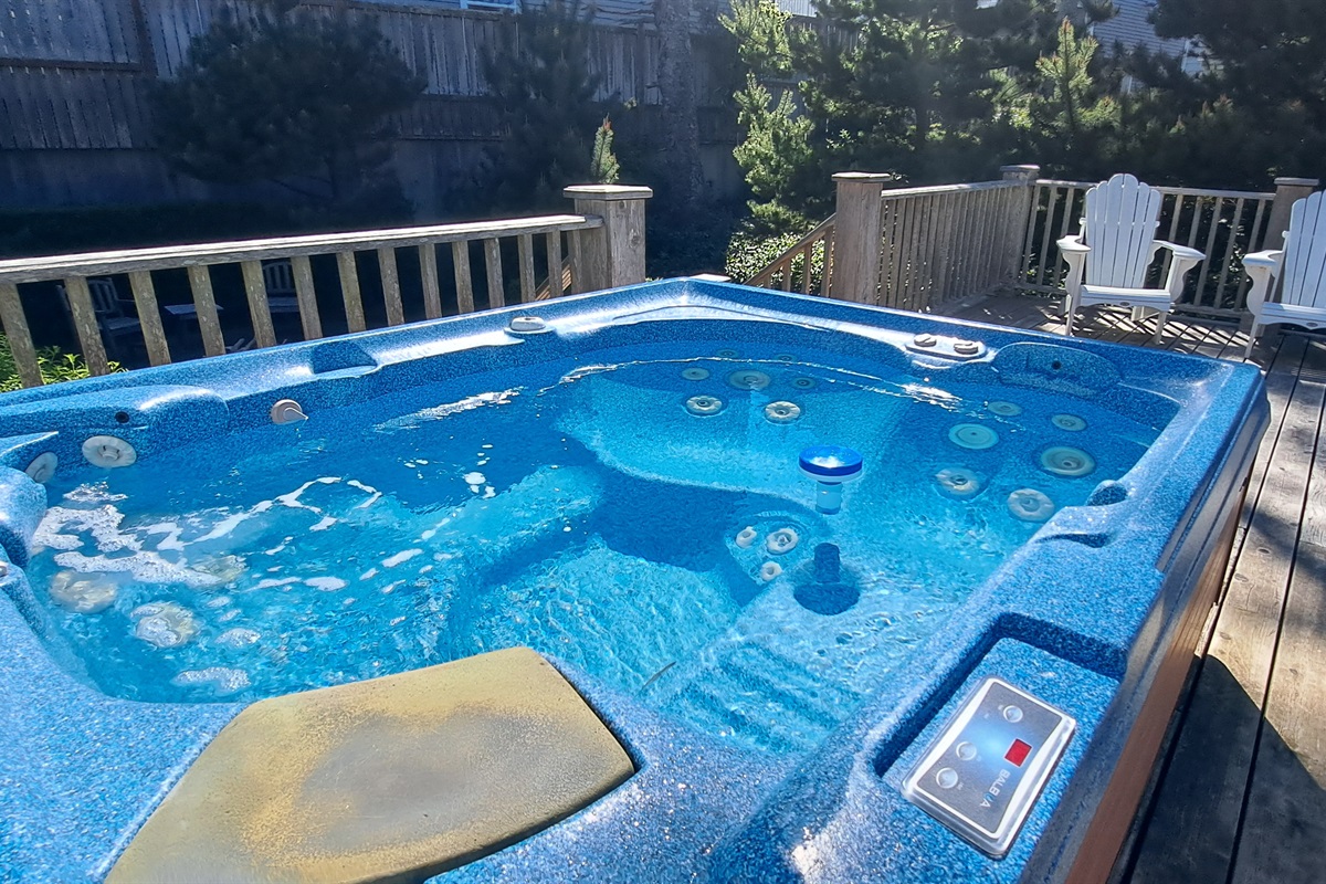 Unwind in Your Private Hot Tub After a Day at the Beach