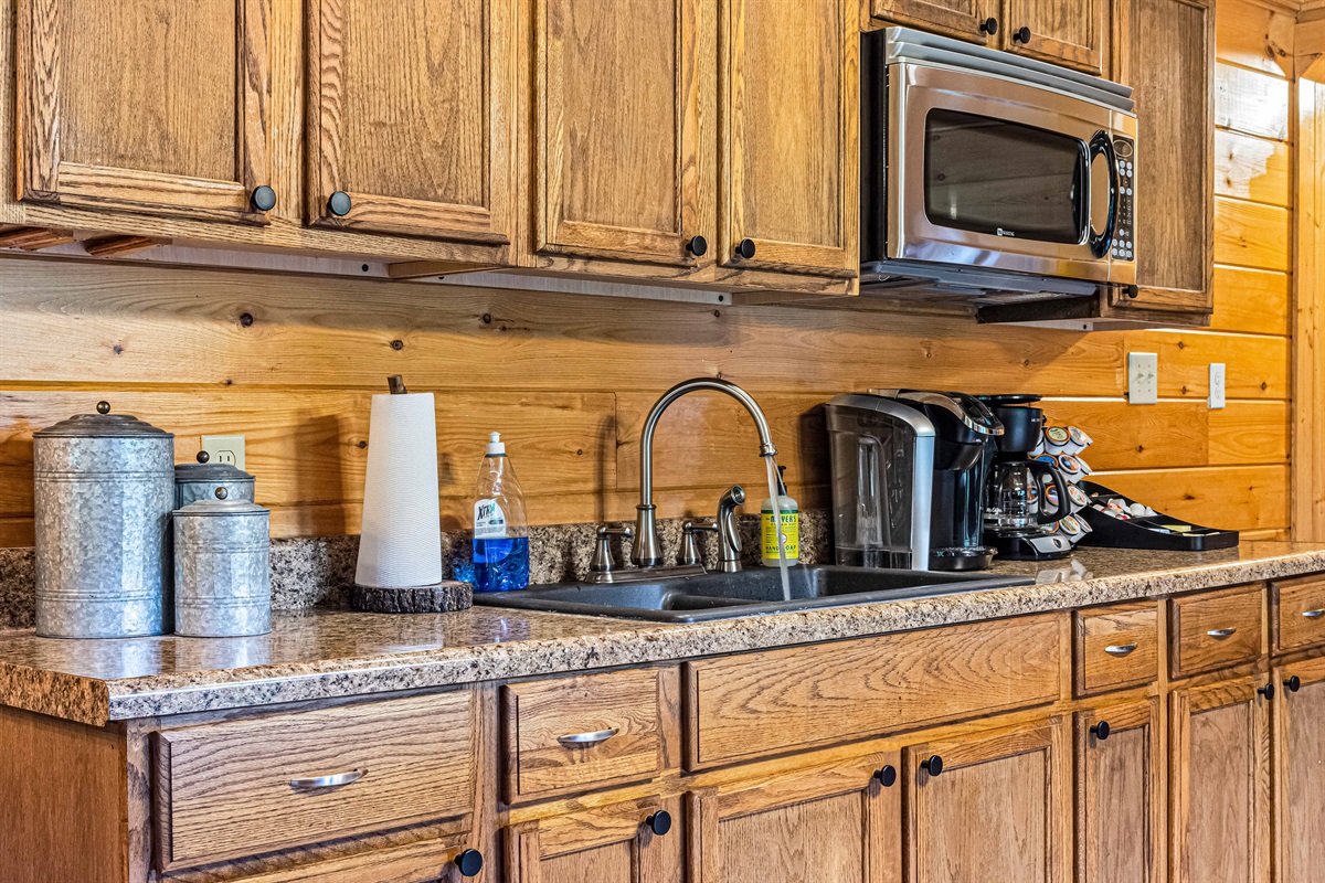 Kitchen: Rustic charm meets modern convenience for culinary adventures!