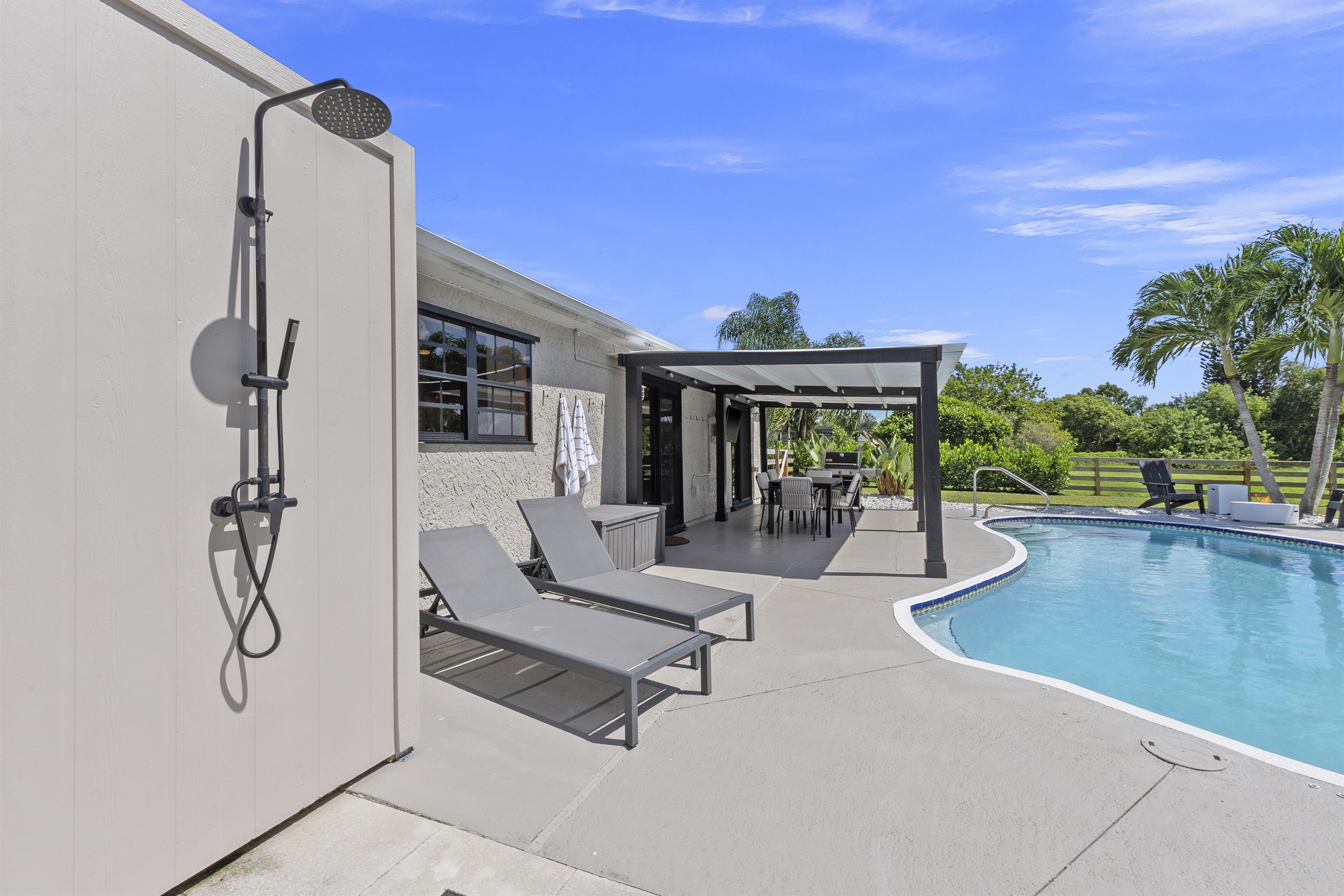 Outdoor Shower & Lounge Chairs