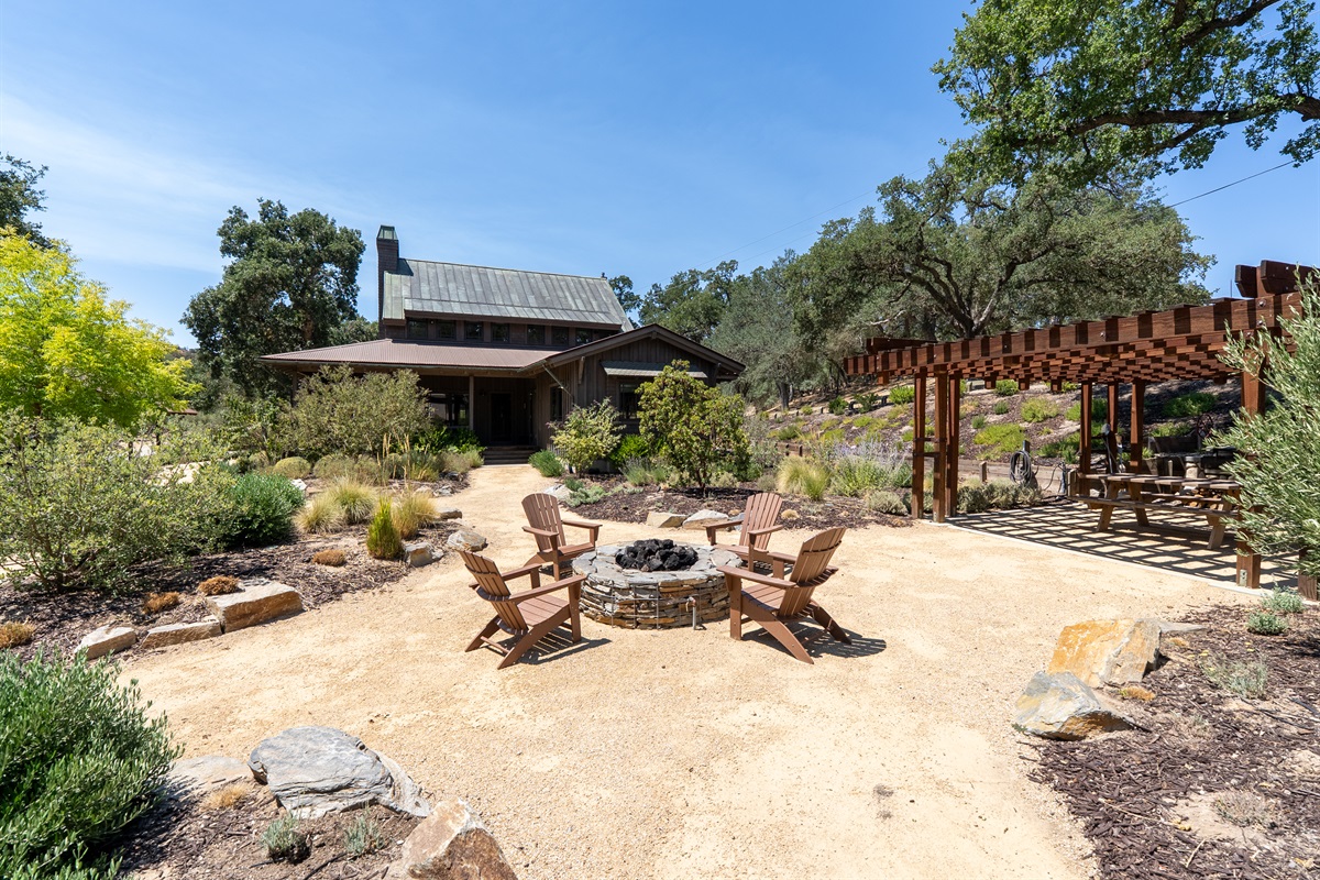 Cozy up around the fire under the stars