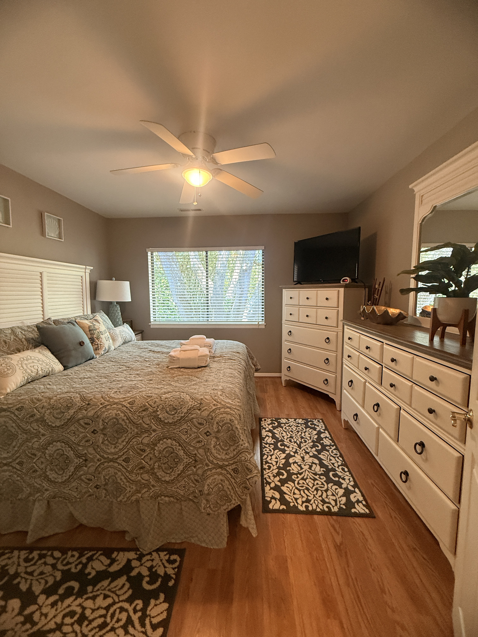 Primary bedroom with king bed