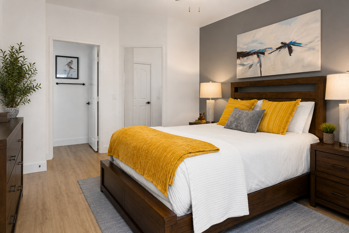 Relax in this cozy Scottsdale bedroom 🛏 – the perfect retreat after a day of golfing, hiking, or exploring Old Town Scottsdale. A must-stay in your Arizona getaway! 🌵☀