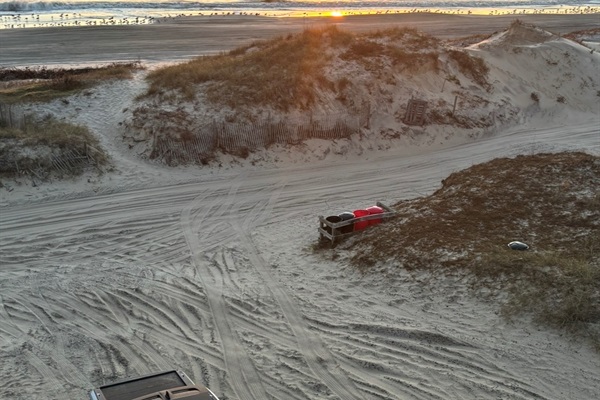 Beach is at the end of the driveway