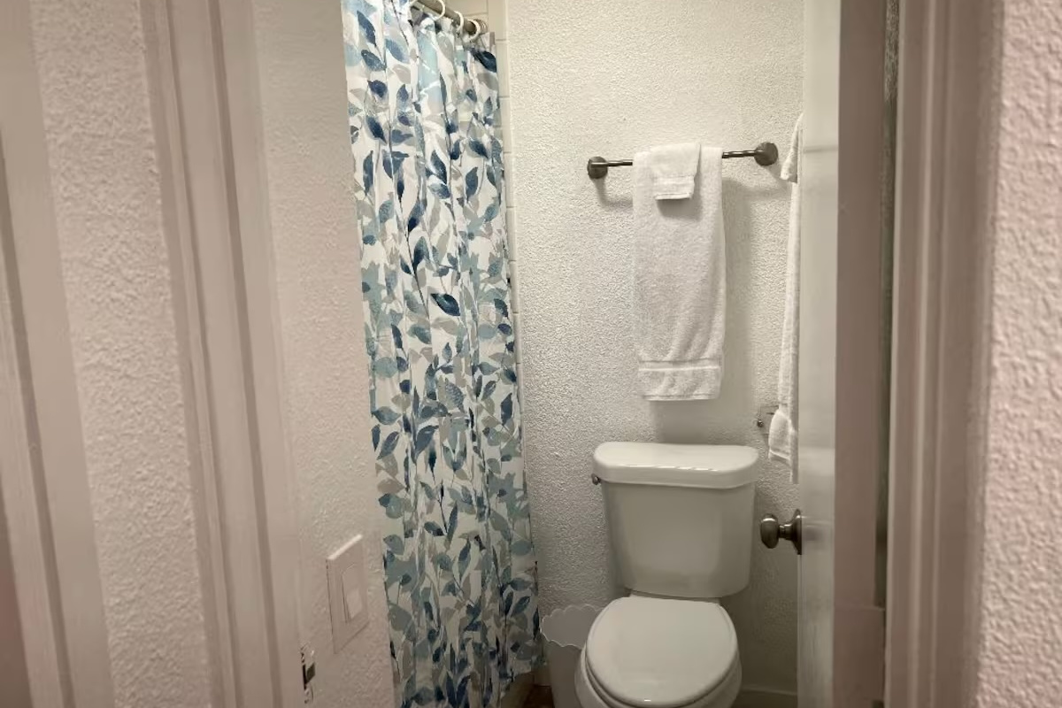 Well-appointed bathroom with added privacy and comfort.