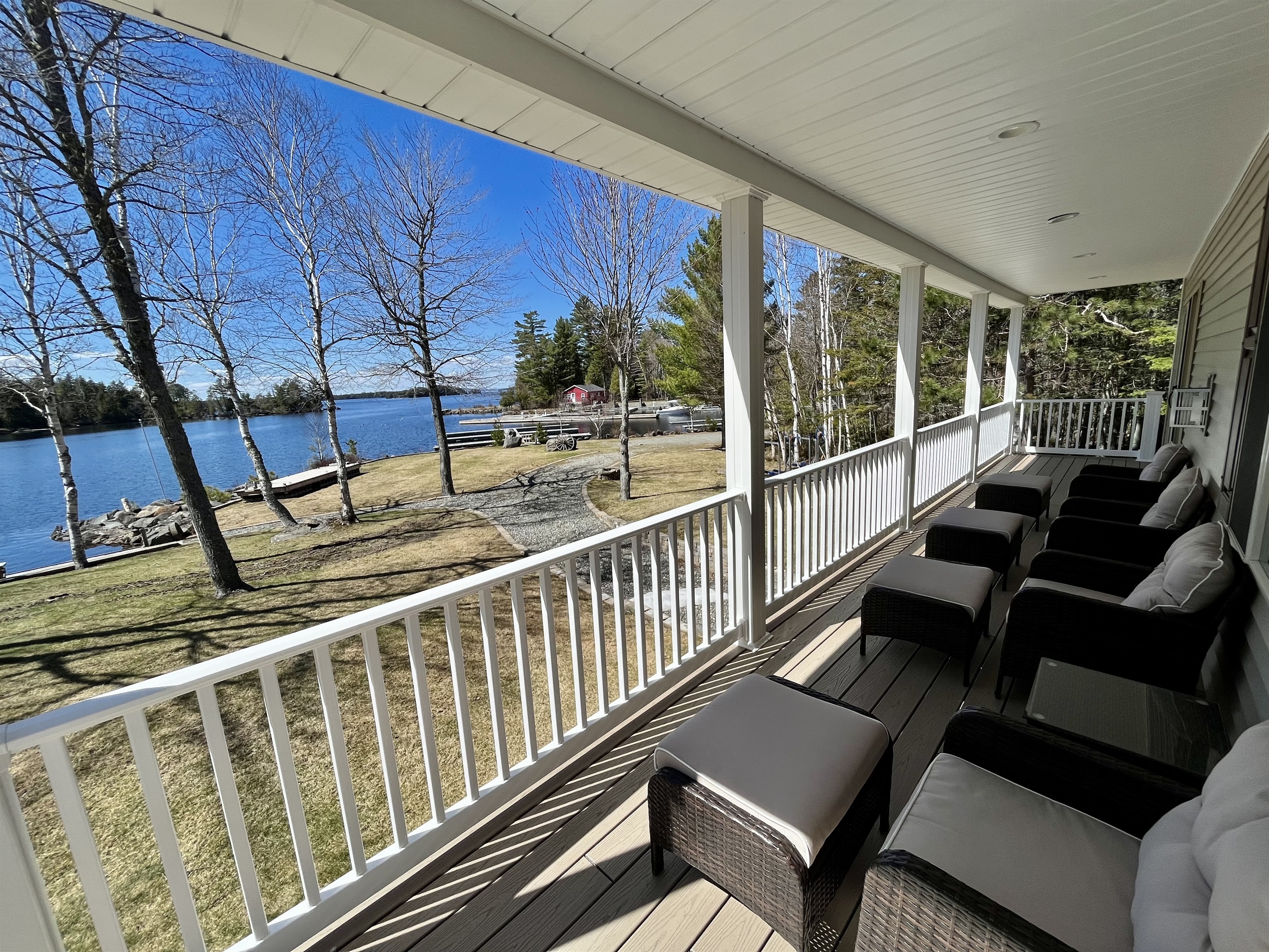 Veranda with beautiful lake views