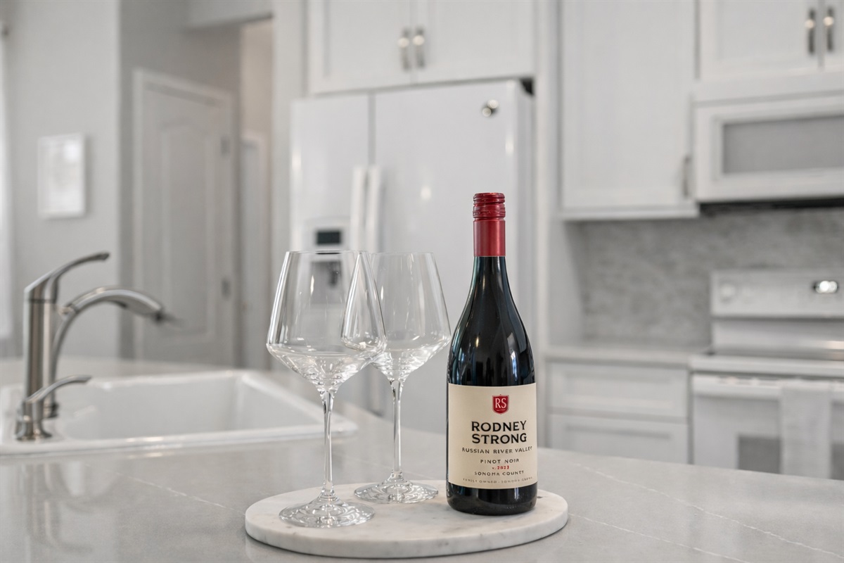 A little welcome treat- complimentary wine and beverages to help you ease right into beach mode.