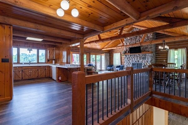 Open concept kitchen and living room allows everyone to be together