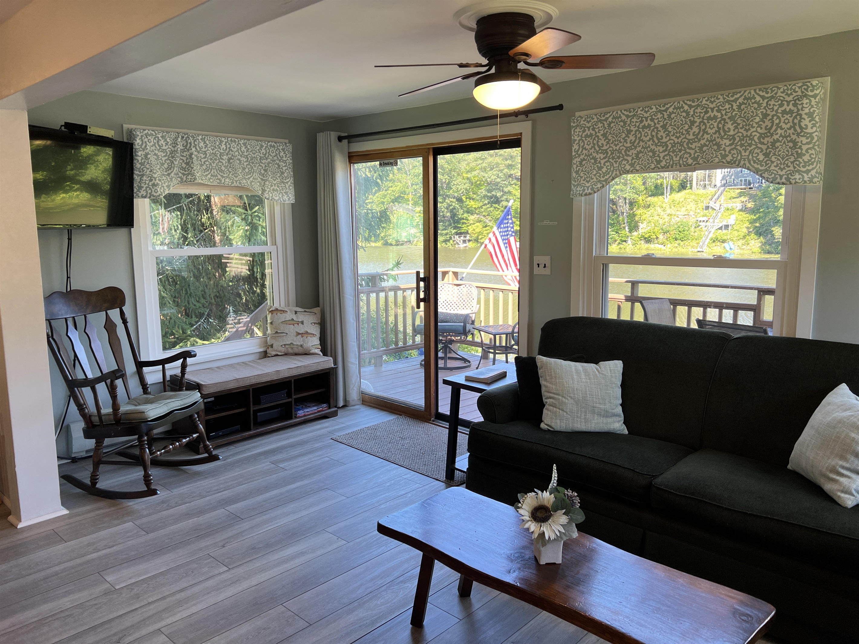 Living area just steps from the deck