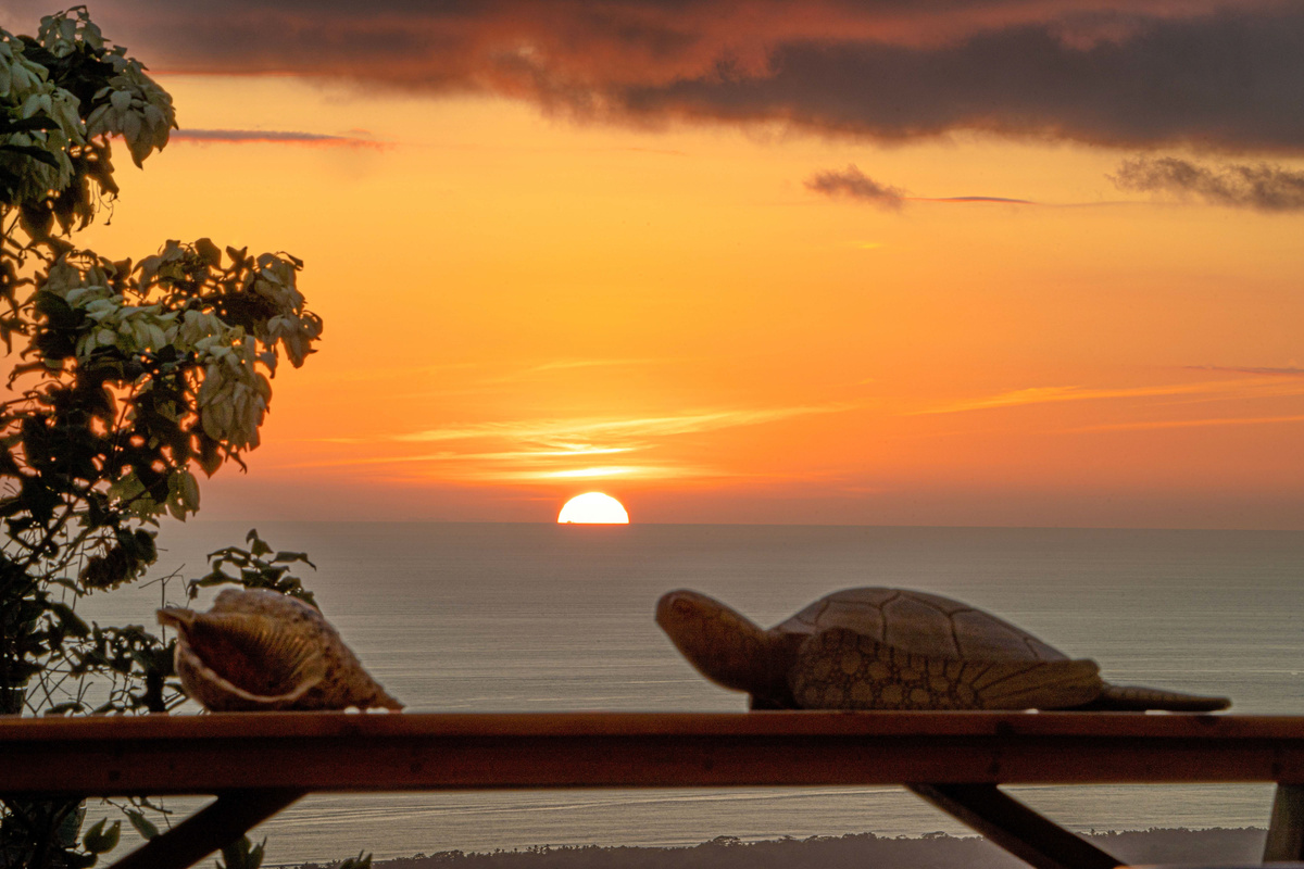 Fiery Pacific sunset at Casa Infinity — one of the most spectacular vantage points in Manuel Antonio