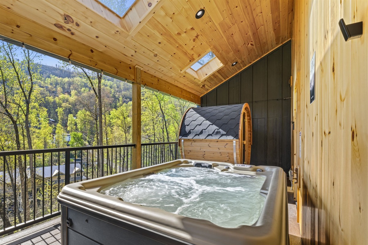 2 person hot tub and sauna