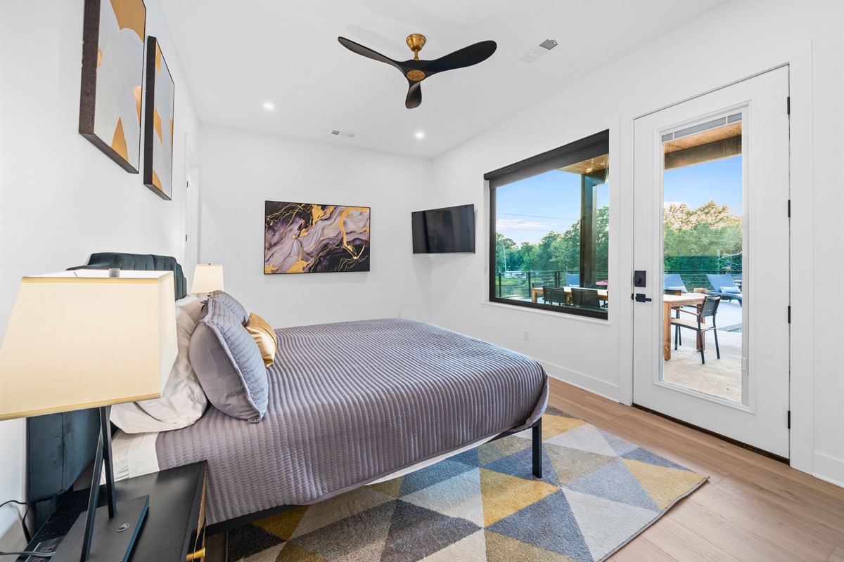 The perfect blend of modern design and comfort in this king bedroom.