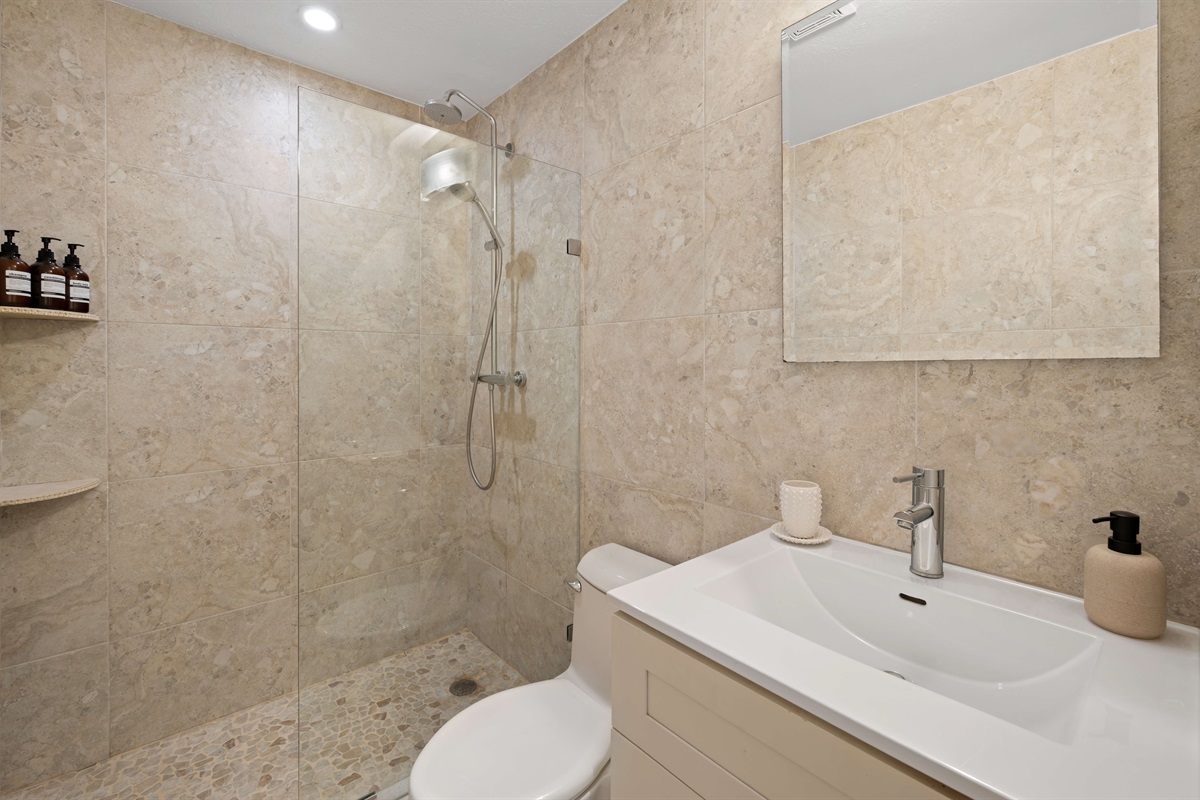 All bathrooms are supplied with shampoo, conditioner, and body wash.