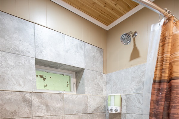 Unwind with a refreshing shower after a day outdoors.
