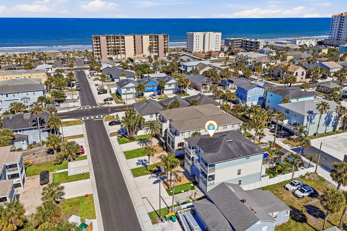 The ocean just a block away from the home