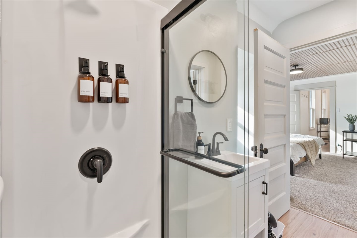 Body wash, shampoo and conditioner provided, so you don't have to worry about packing it.