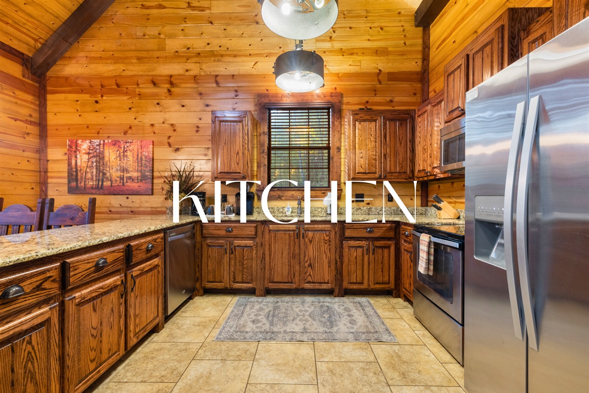 Warm wood finishes, modern touches, and all you need to cook your favorite meals.