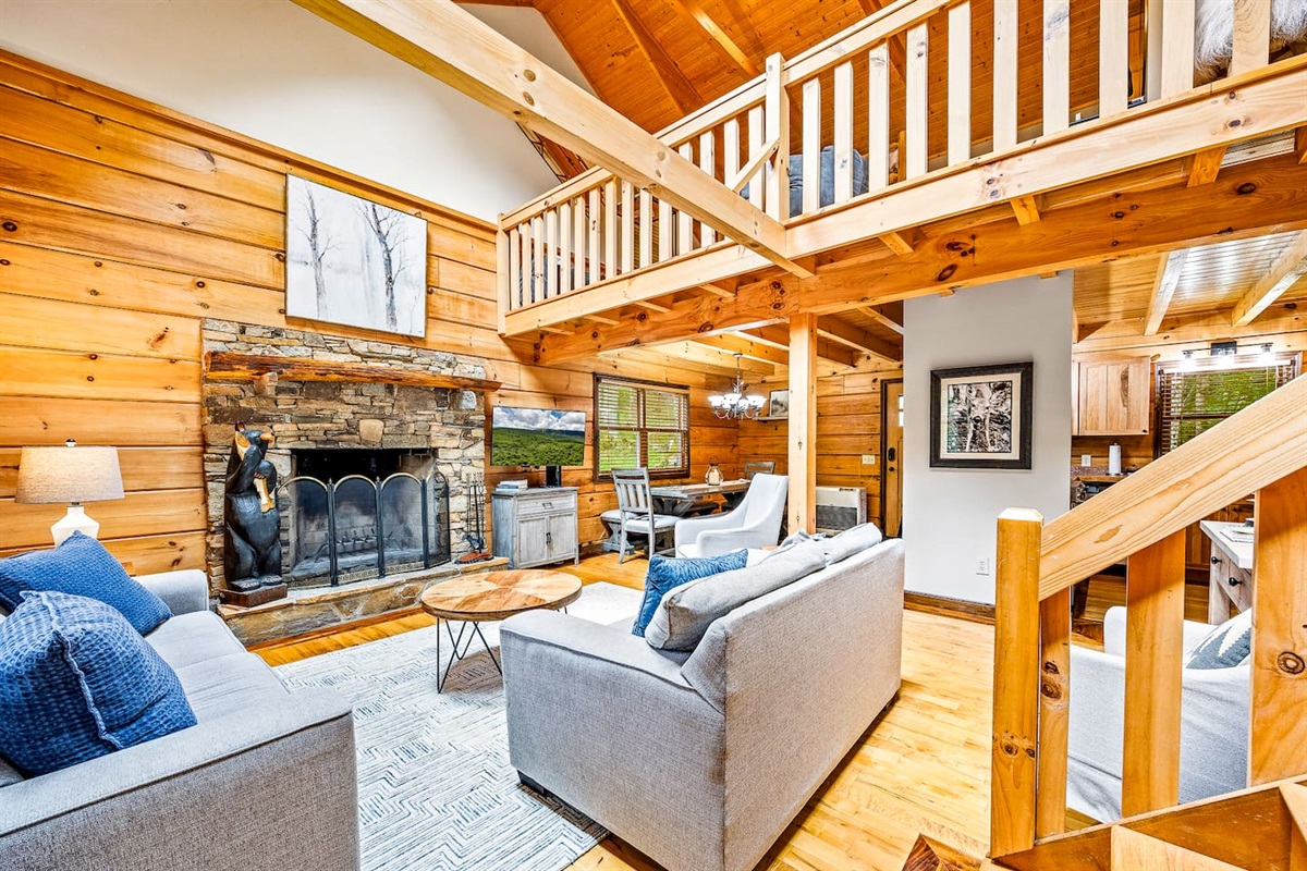 Get cozy next to the wood burning fireplace.Firewood delivery available