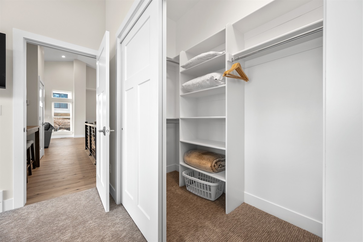 The primary bedroom also has a walk-in closet.