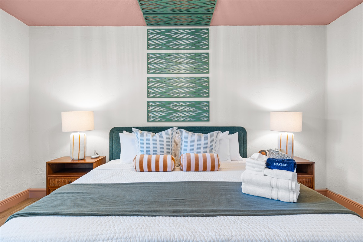 Bedroom 5 - King bedroom on 1st floor - there is a step down into this room