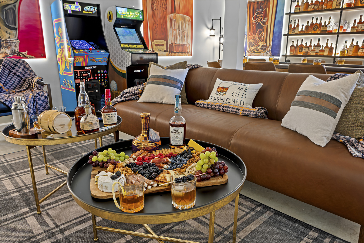 Set up a charcuterie board on the game room coffee table and keep the evening rolling between rounds.