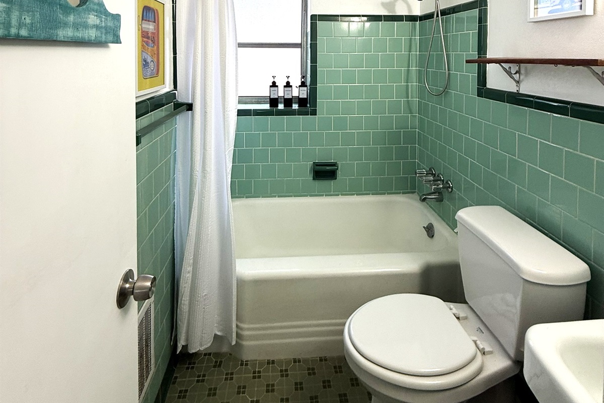 Retro Bathroom #2 (Lower Level) Sea Foam Green