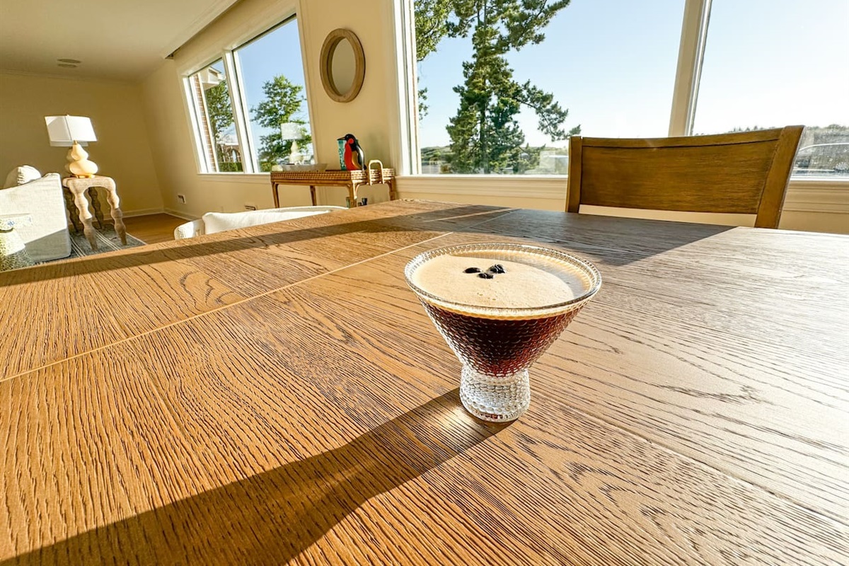 Enjoy espresso martini while watching the beautiful Cape Charles sunset