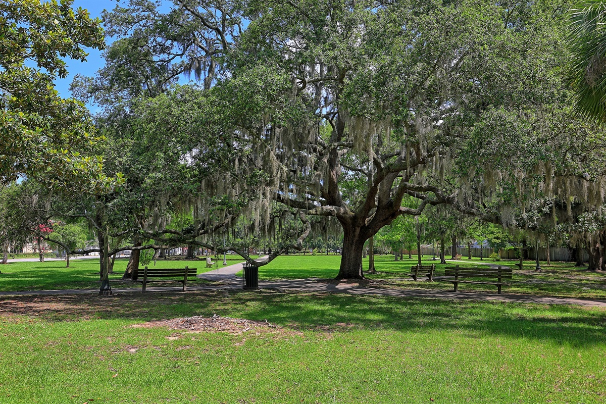 Nathaniel Green Park is steps outside the front door.